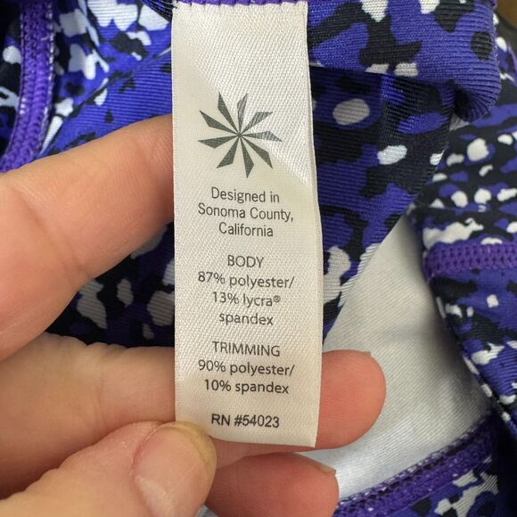 Athletha Capri Leggings Womens Small Purple Black Abstract Print Pockets - Picture 4 of 11